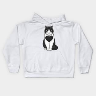 Cat with heart Kids Hoodie